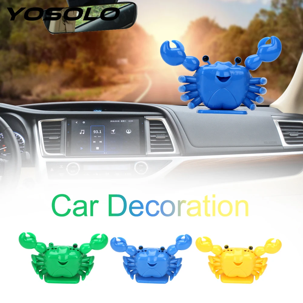 

YOSOLO Kids Solar Powered Dancing Toy Car Ornament Dashboard Decoration Auto Accessories Crab Animated Dancer Gift For Children