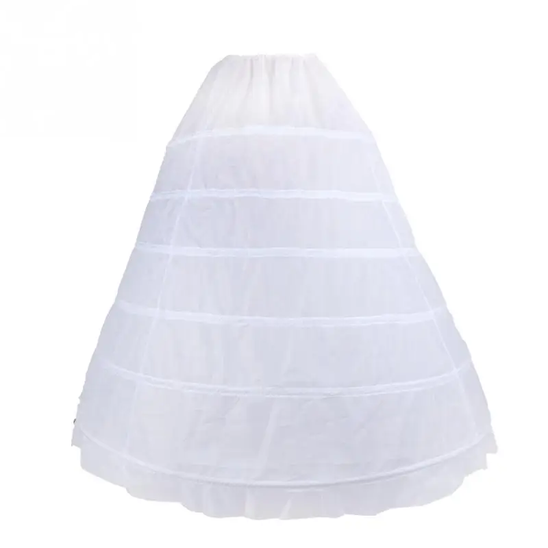 

Fashion Simple 6-hoop Petticoat Hoop Skirt White Bridal Crinoline Petticoats Slips Underskirt Adjustable Wedding Party