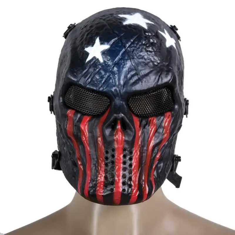 Scary Mask Halloween Skull Mask Army Outdoor Tactical Paintball Mask Full Face Protection Breathable Eco-friendly Party Decor