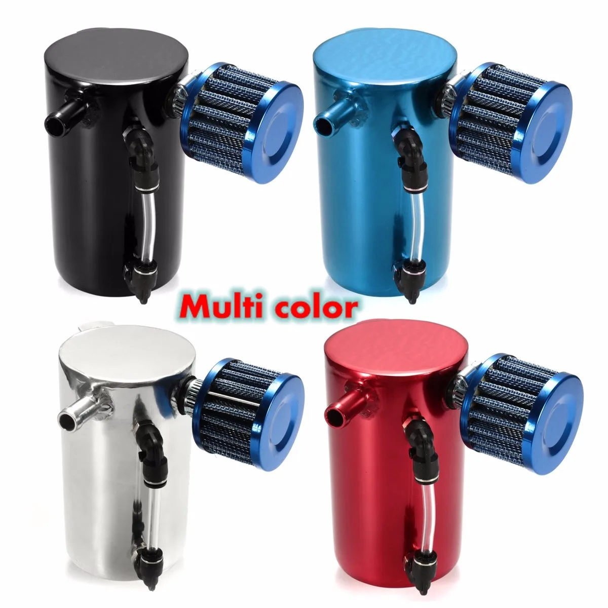 

0.5L 12mm Barb Oil Catch Tank Can Reservoir Breather Filter Alloy Racing Engine