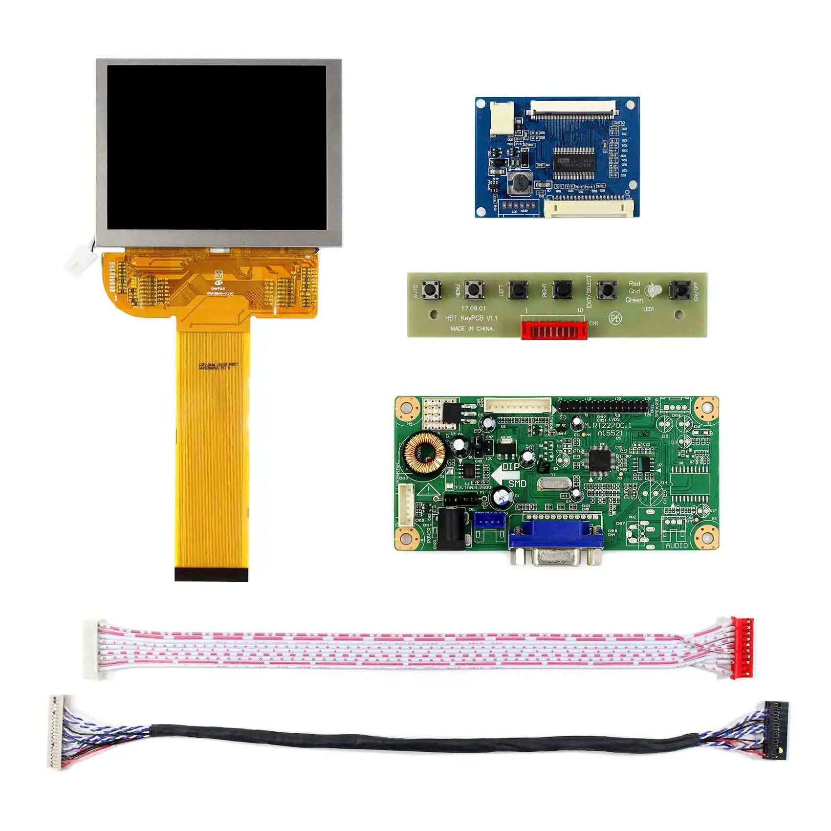 VGA AV Controller Board 5/" ZJ050NA-08C Replcace AT050TN22 V1 640x480 LCD Screen