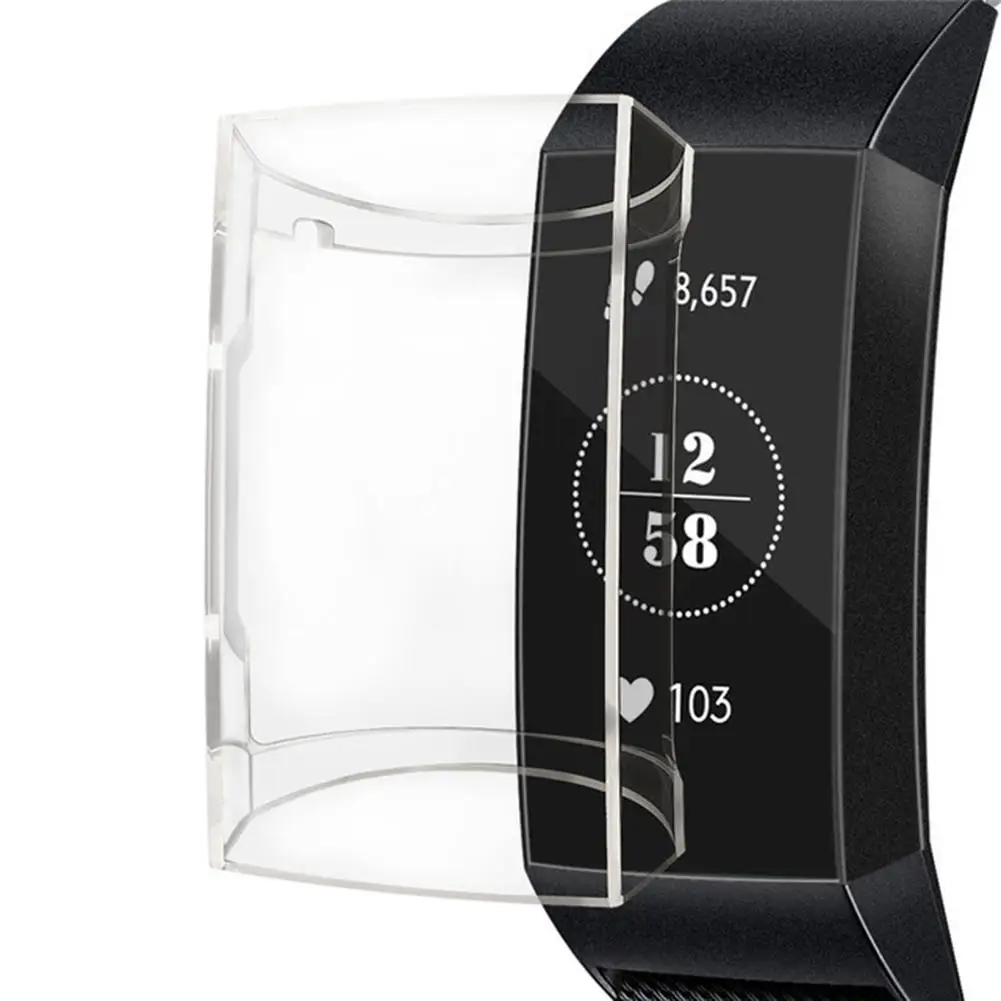 

Smart Watch Case Electroplated Silicone Anti-Fall Case TPU Protective Cover Smart Bracelet Accessories For Fitbit Charge 3 Hot