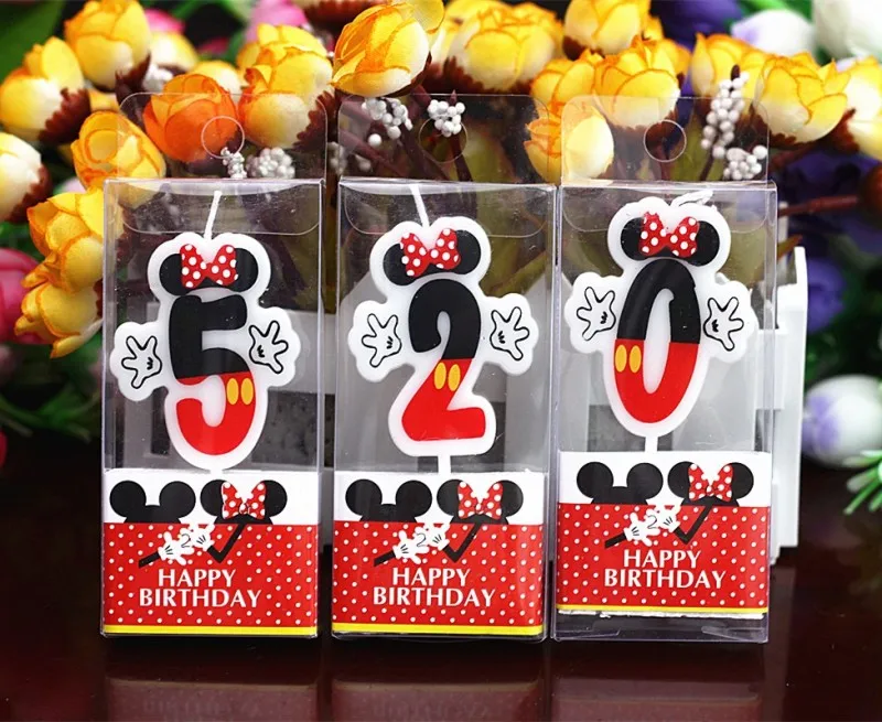 

DIY Birthday Cake Candle Mickey Mouse Party Supplies Candle 0 1 2 3 4 5 6 7 8 9 Anniversary Cake Numbers Age Candle Decoration