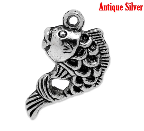 

Lovely 40PCs Lovely Fish Charms Pendants 12*20mm Findings (B00381)