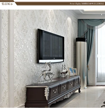 

European wallpaper thickened 3D precision Damascus bedroom living room background wallpaper environmental luxury
