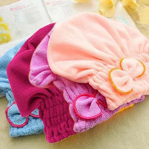 

Useful Quick Dry Super Absorbent Microfiber Bathing Hair Drying Hat Turban Towel