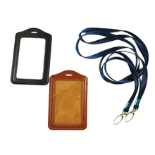 2 шт искусственная кожа Бизнес ID карточки для бейджиков вертикальные держатели черный коричневый