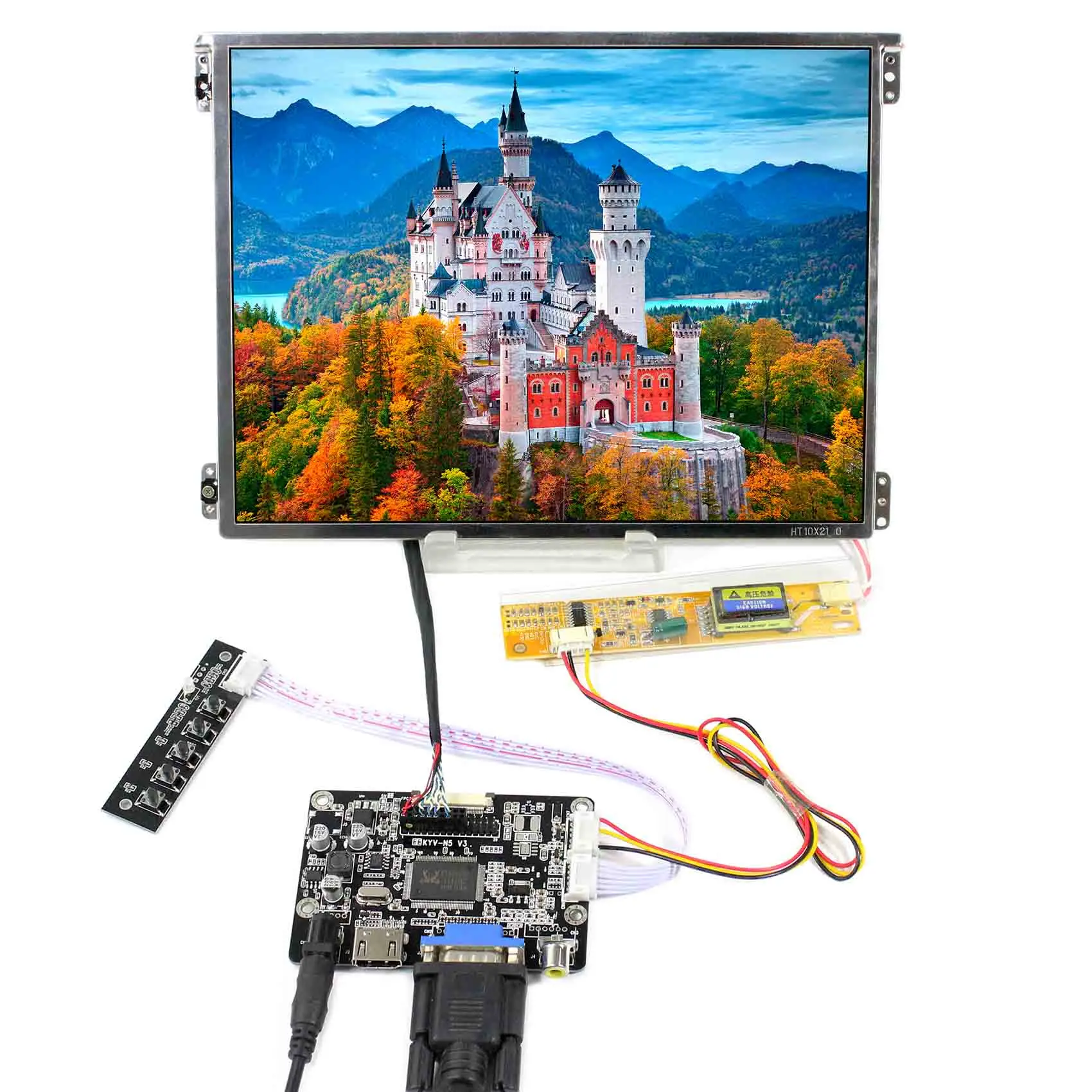 

HDMI VGA AV LCD driver Board KYV-N5 V3 work with 10.4inch 1024X768 IPS LCD Screen HT10X21-311
