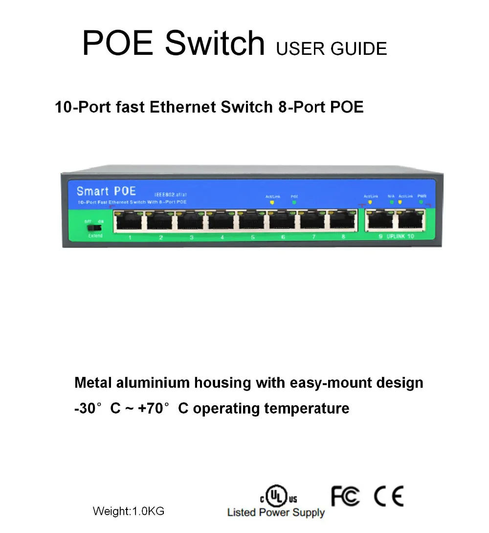 YiiSPO сетевой коммутатор питания через Ethernet локальная сеть с 4+ 2/8+ 2 Порты 10/100 Мбит/с Порты IEEE 802,3 af/at стандартная POE 48V выход для POE камера