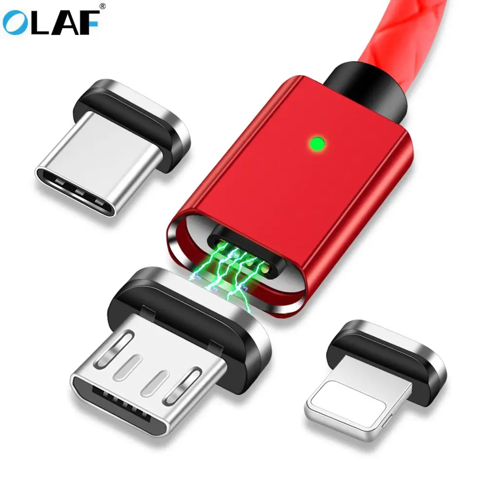 

OLAF 3A Magnetic USB Cable For iPhone Type C Magnet Charger Data Charging Microusb Cable For Samsung Android Mobile Phone Cables