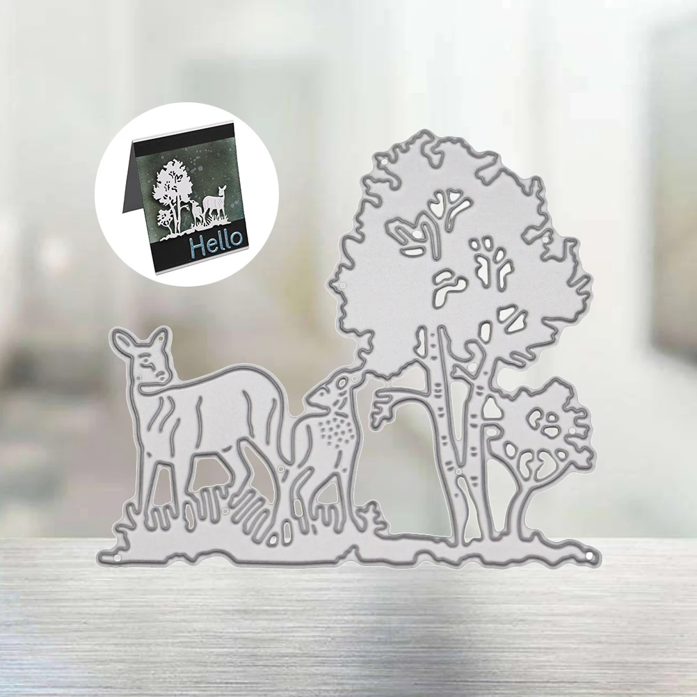 

1Pc Wood and Deer Cutting Dies Embossing Cutting Template Alloy DIY Crafts for Art Craft Decor Album Scrapbooking