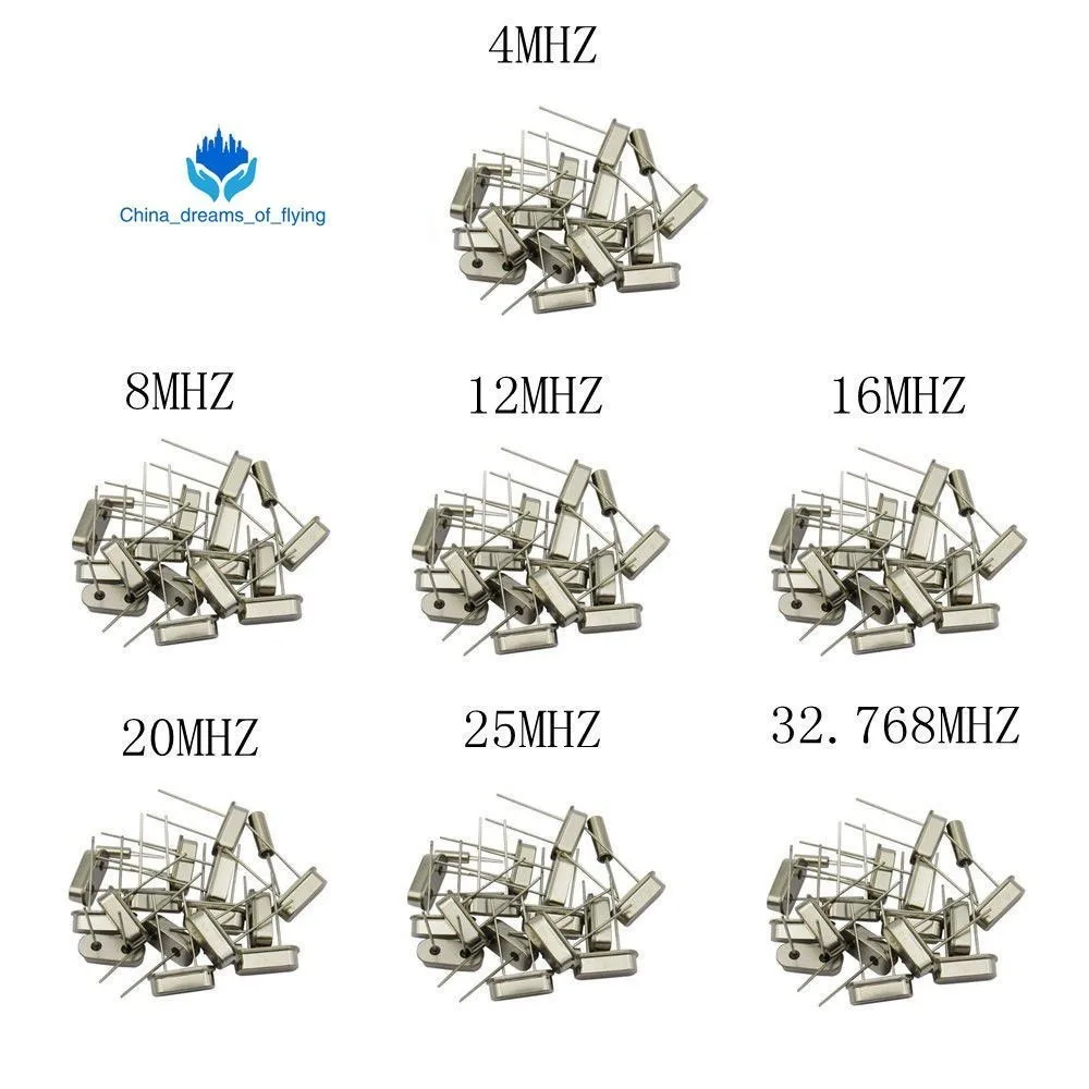 Hc-49s Кварцевый резонатор электронный комплект резонатор Керамика Кварцевый резонатор Hc-49 Dip 7 видов X 5 шт. 32,768 k 4, 8 12 16 20 25 МГц