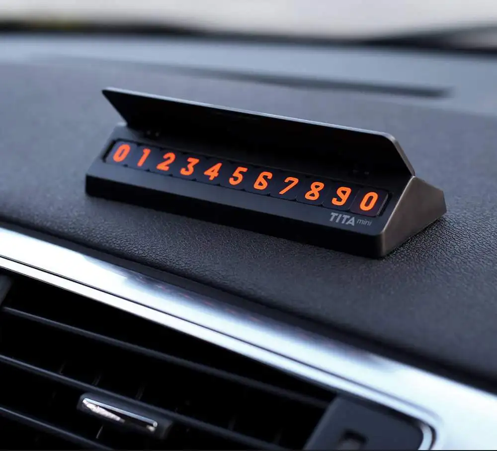 

XIAOMI YOUPIN Bcase TITA Flip Type Car Temporary Parking Phone Number Card Plate Mini Car Decoration Temporary Parking Card