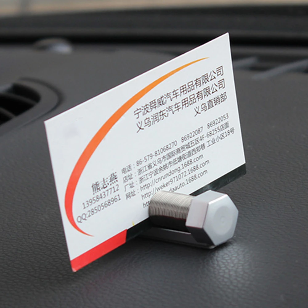Auto Products Business Card Holder Universal Metal Spring Business Card Clip Automotive Interior