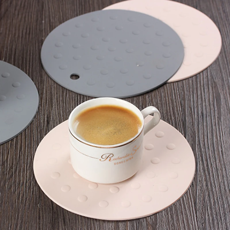 Чашка стол столовых 1 предмет Non-slip Coaster Кухня ужин напиток круглые подложки силиконовый коврик горшок держатель тепла устойчивая изоляция