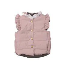Pudcoco/осенне-зимний теплый жилет для маленьких девочек; куртка; Верхняя одежда; жилет без рукавов; утепленный жилет для маленьких девочек