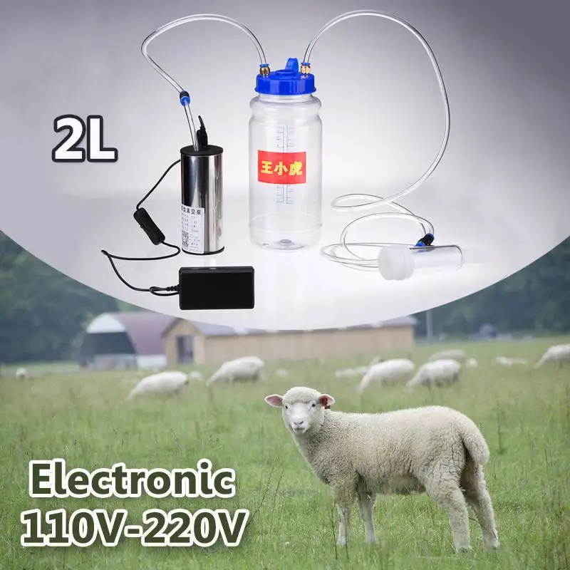 2L Electric Barrel Milking Machine Portable Vacuum Goat Sheep Milker Pump Bucket