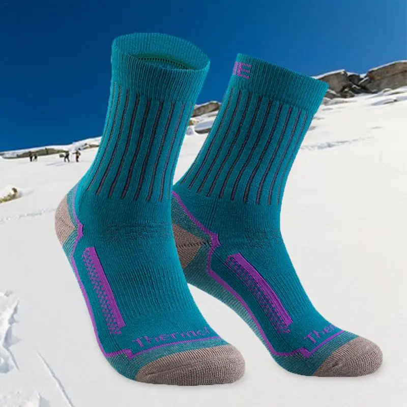Мериносовые шерстяные зимние носки, Нескользящие, влагоотводящие спортивные носки для мужчин и женщин, для пеших прогулок, лыж, баскетбола
