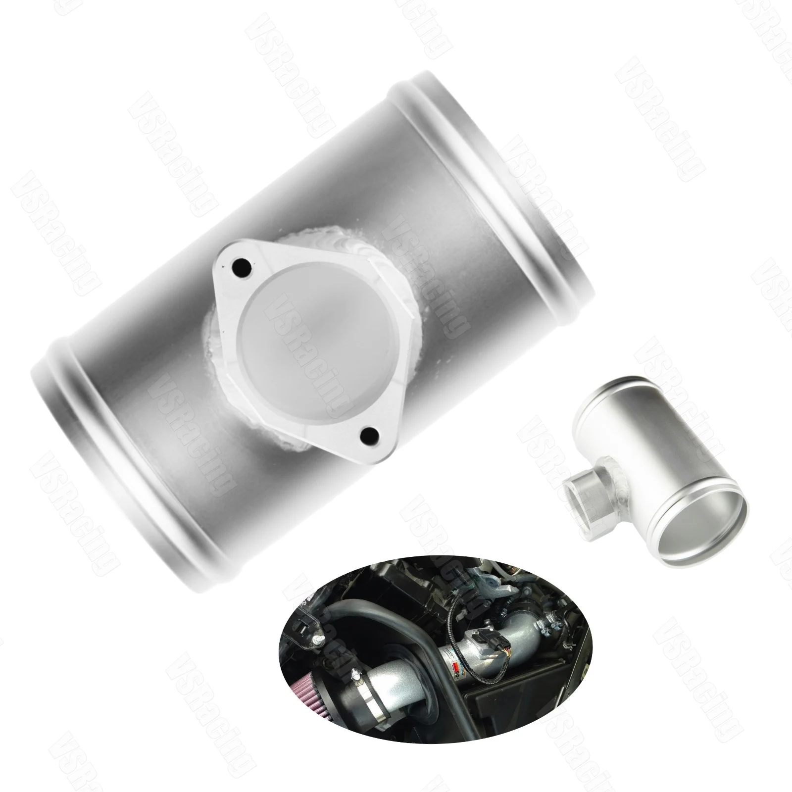 Car Aluminium Mass Air Flow Sensor Adapter MAF Air Intake Mount For Cadillac Nissan Volkswagen