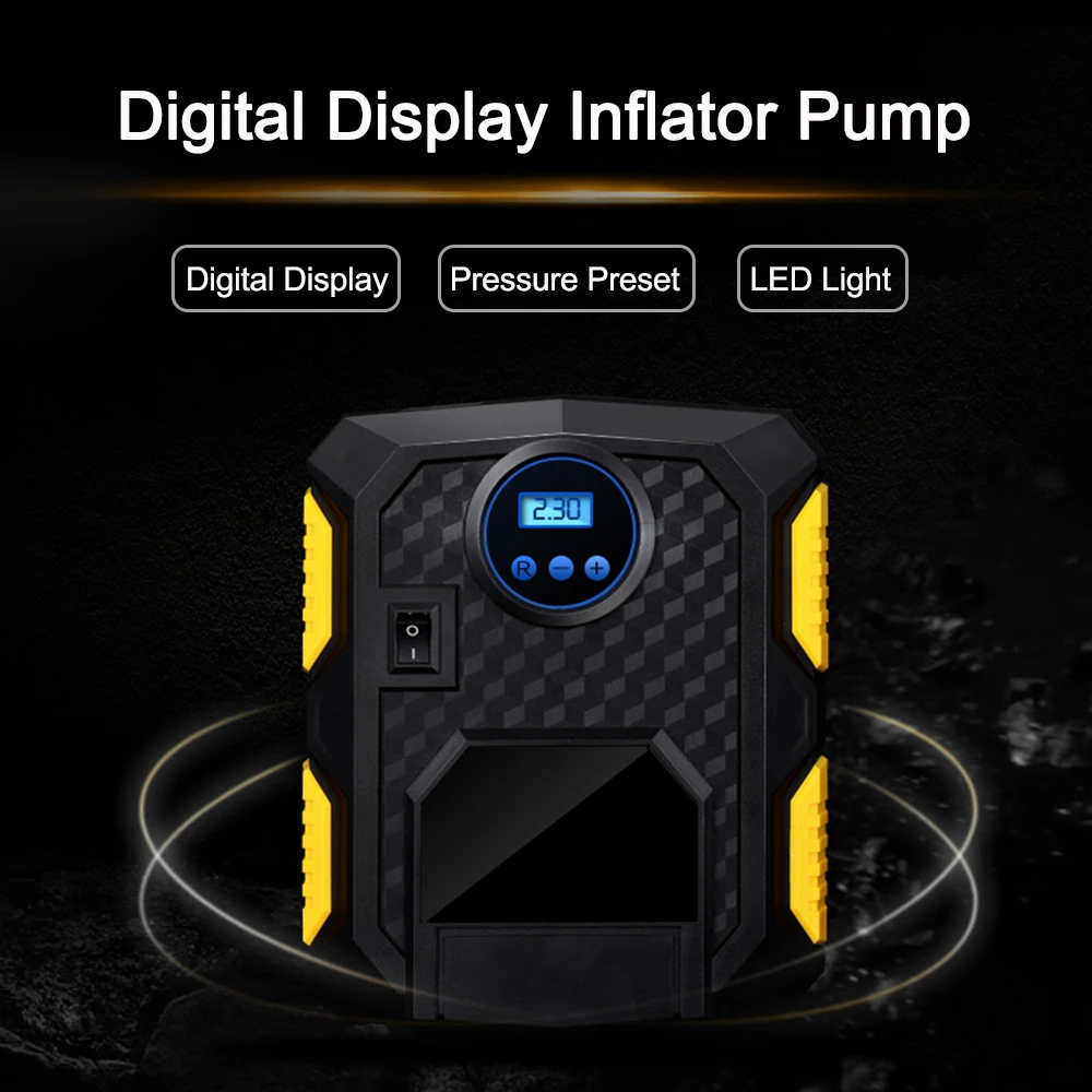 

12V Digital Tire Inflator Digital Car Tyre Inflator Electric Air Compressor Automatic Portable Pump for Car Bicycles Motorcycles