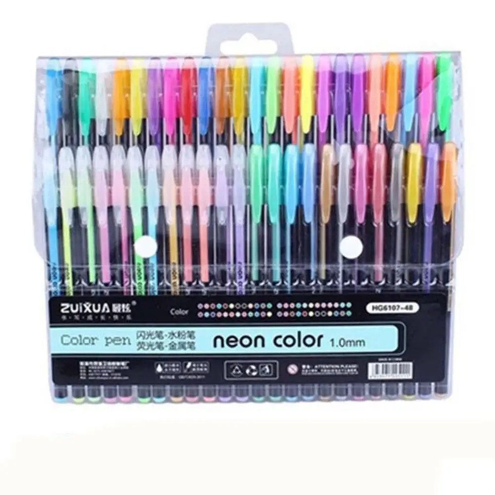 

Adeeing 48 Colors Gel Pens Pastel Glitter Fluorescent Metallic Color Marker Pen School Students Stationery Office Supplies r20