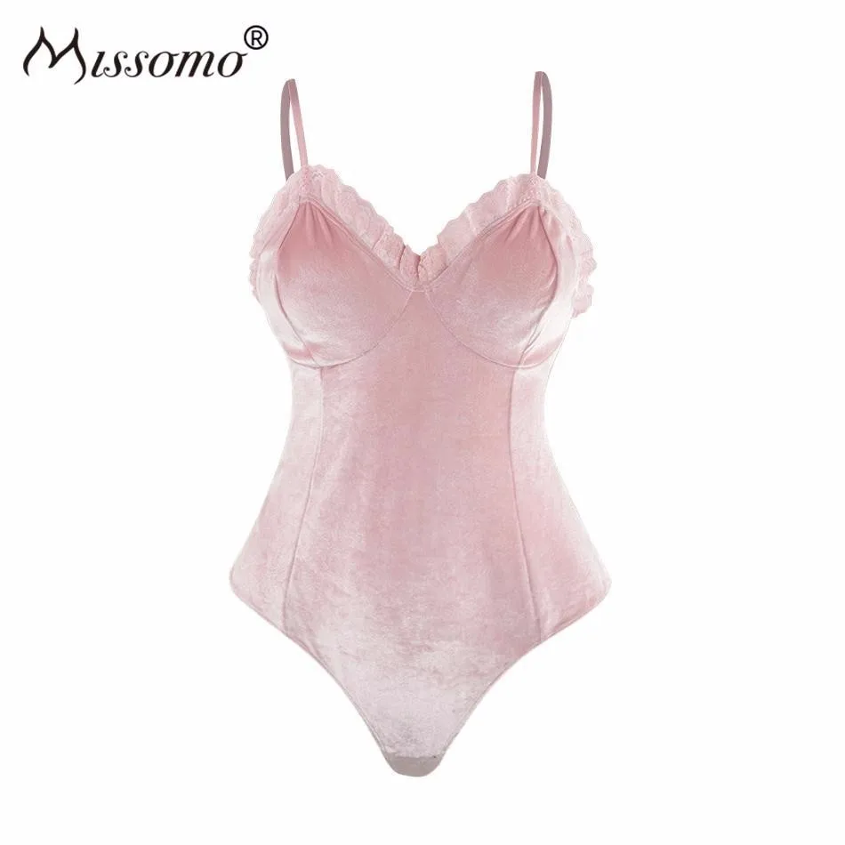 Missomo Women Sexy Costumes Lace One Piece Bodysuit VS Pink Plus Size