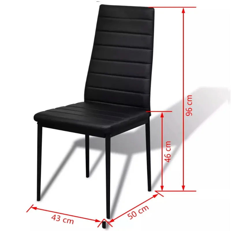 VidaXL Black Five Piece Dining Table Set Elegant Design Dining Room Furniture With High Quality Material Easy To Clean