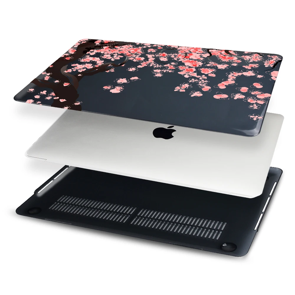 Вишня в цвету принт Жесткий Чехол для ноутбука Macbook Air 13 A1466 A1932 A2179 M1 2020 Pro 15 и 16