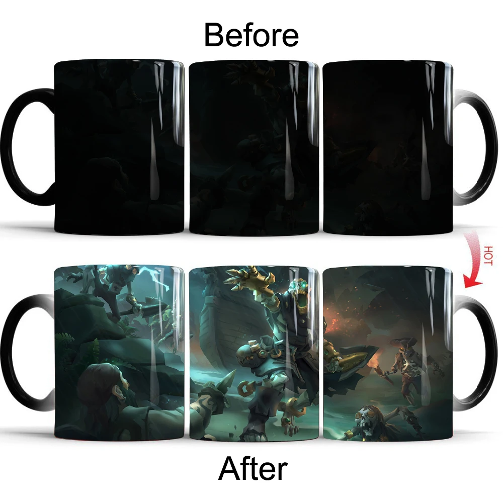 

Sea of Thieves Mug Ceramic Color Changing Mugs Cups Cool Christmas