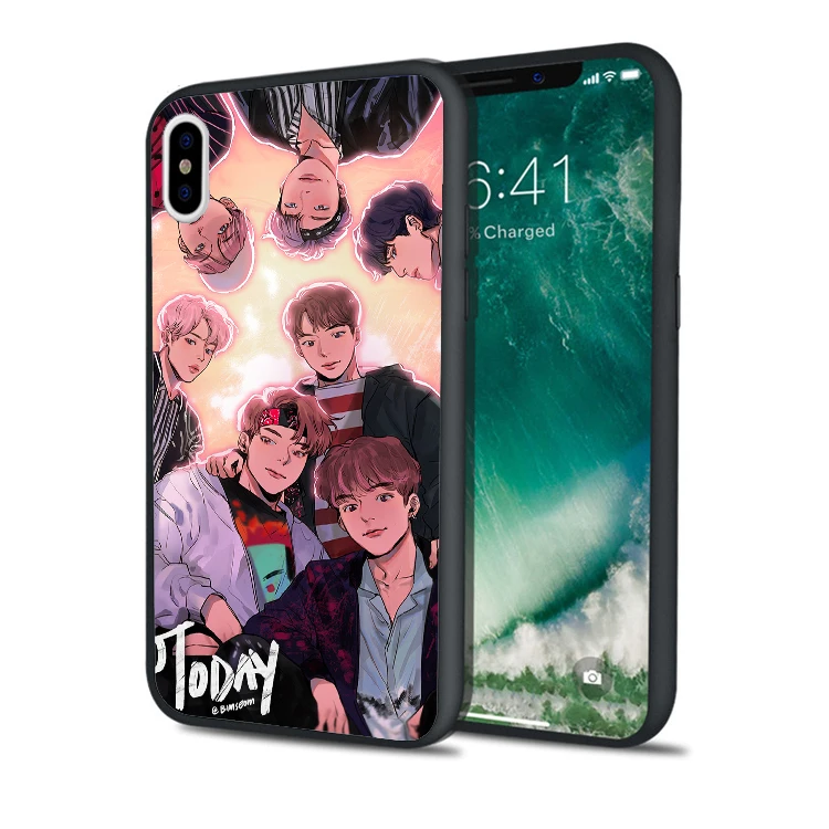

Coque Korea Bangtan Boys Black Silicone Phone Cases for iPhone XS Max XR 10 X 7 8 Plus 5S 5 SE 6 6S Plus iPod Touch 6 5 Cover.