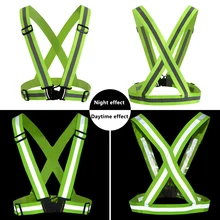 Горячая Регулируемая безопасность высокий светоотражающий жилет шестерни полосы куртка Открытый ночной бег велопрогулки бег