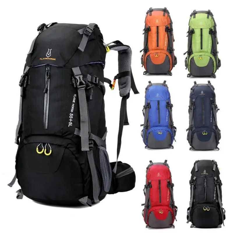 

Outdoor Men Women Trekking Hiking Bag Backpack Travel Luggage Bag 60L Camping Cycling Riding Climbing Bags With Rainproof Cover