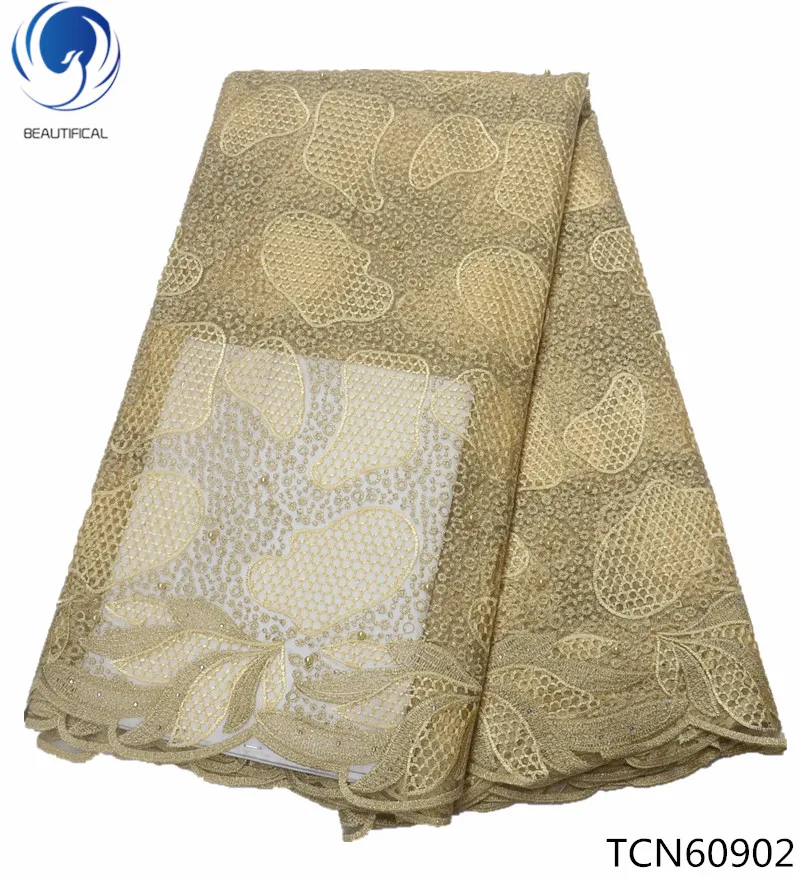 

BEAUTIFICAL wedding lace fabric tulle lace fabric african french lace fabric african dress with beads with free shipping TCN609