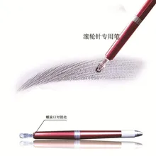 Различными графическими программами, обладает тремя насадками, Универсальный Руководство, 50 шт в наборе, карандаш для бровей, легкими роскошными колеса татуировки игла для бровей специально ручка Бесплатный подарок 10 колеса иглы