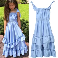 Летнее богемное многослойное платье-пачка для маленьких девочек, платья принцессы без рукавов для свадебной вечеринки, детская одежда для девочек, От 1 до 10 лет