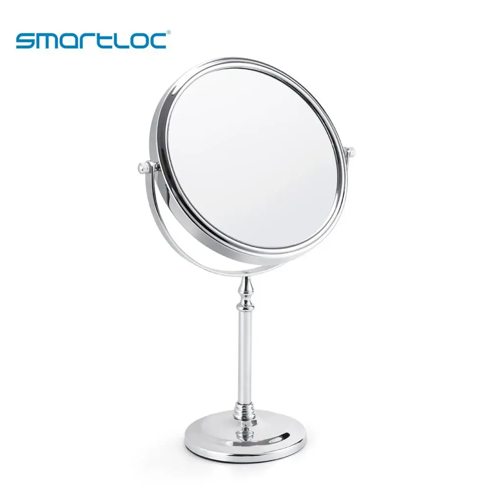 

smartloc 20cm 2 Face Iron Stand Round Bathroom Mirror Bath Mirror Vanity 360° Rotating Dressing Table Bedroom