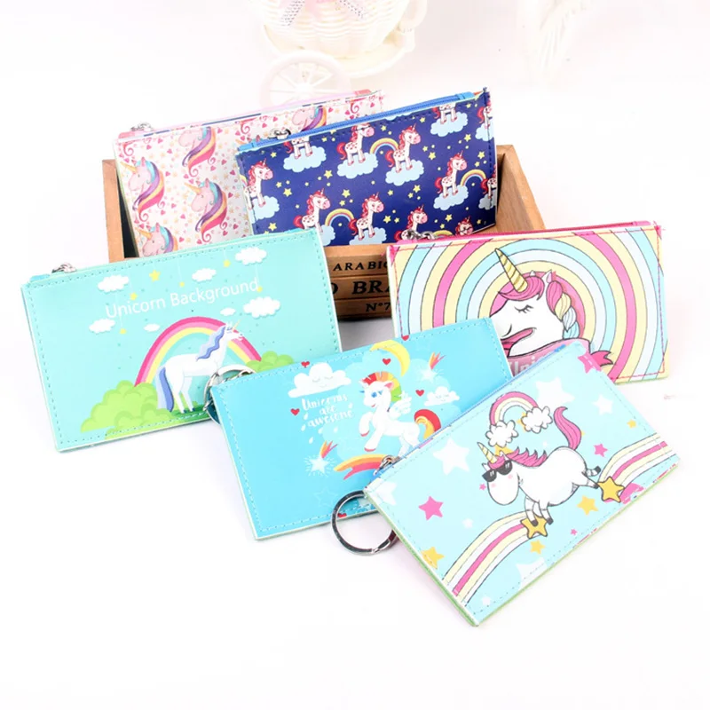 

Rainbow Unicorn Storage Bag Portable Coins Purse Storage Bag Travel Earphone and Cellphone Charging Cable Storage (random color)