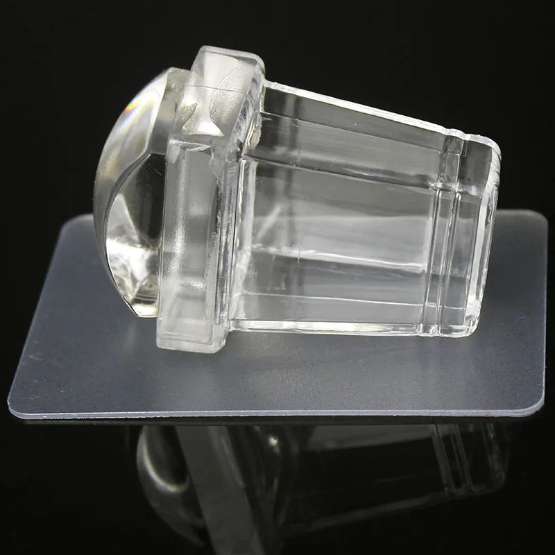 Kimcci Pure Clear Jelly Silicone Nail Art Stamper+Plastic Scraper with Cap Transparent Rectangle Stamping Manicure DIY Tools 6