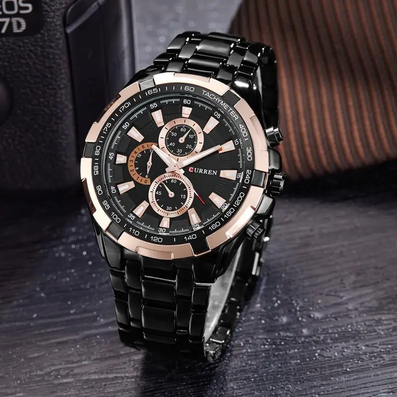 CURREN 8023 Men Watches Top Brand Luxury Men Military Wrist Watches Full Stainless Steel Sports Men Watch Relogio Military Wrist
