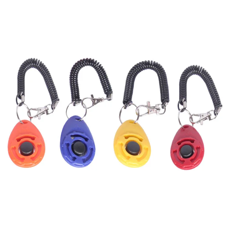 

1 Piece Pet Cat Dog Training Clicker Plastic New Dogs Click Trainer Aid Too Adjustable Wrist Strap Sound Key Chain