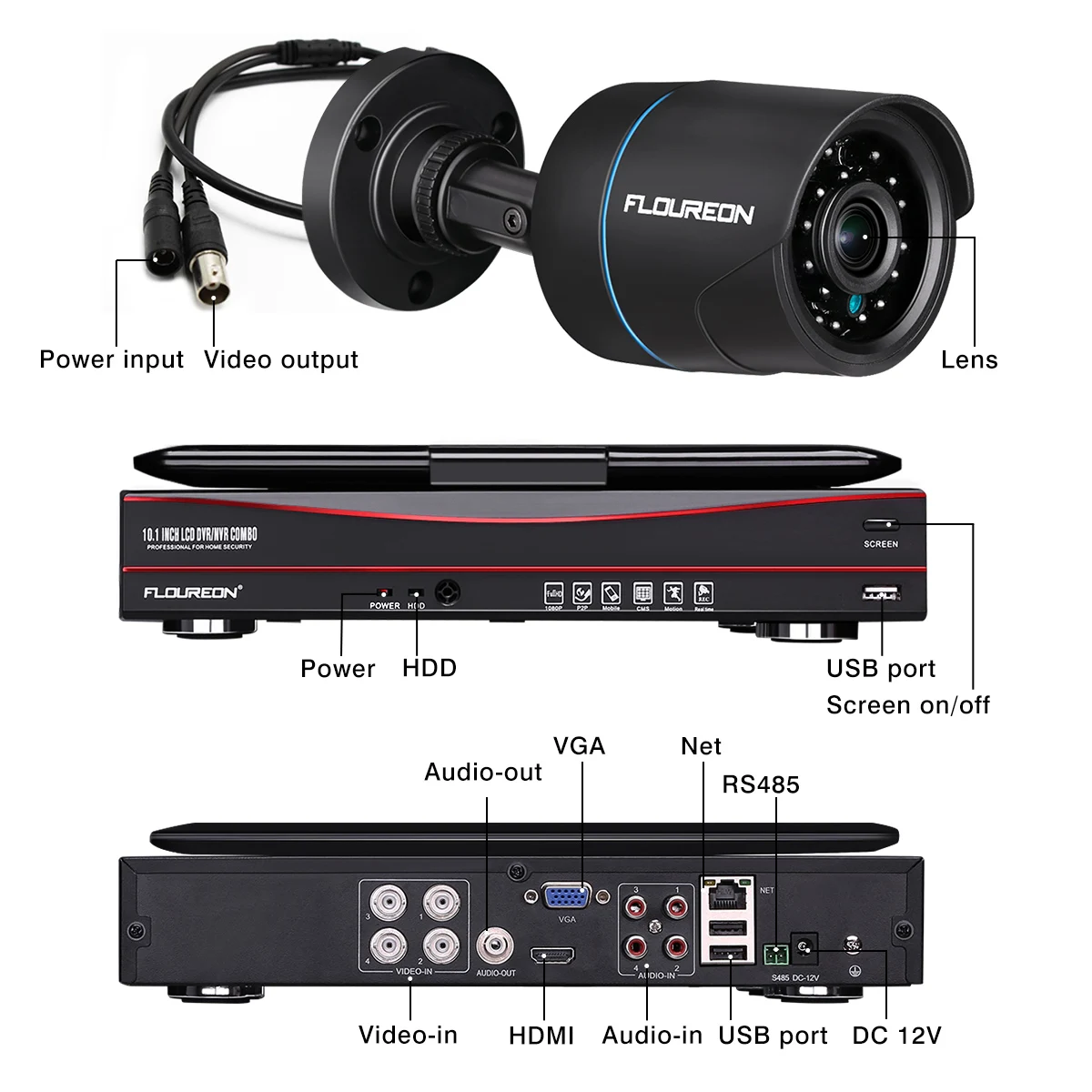 Для Австралии 4CH 1080 P AHD 5 в 1 DVR + 4 шт Открытый 2 0 MP камеры CCTV видеонаблюдения