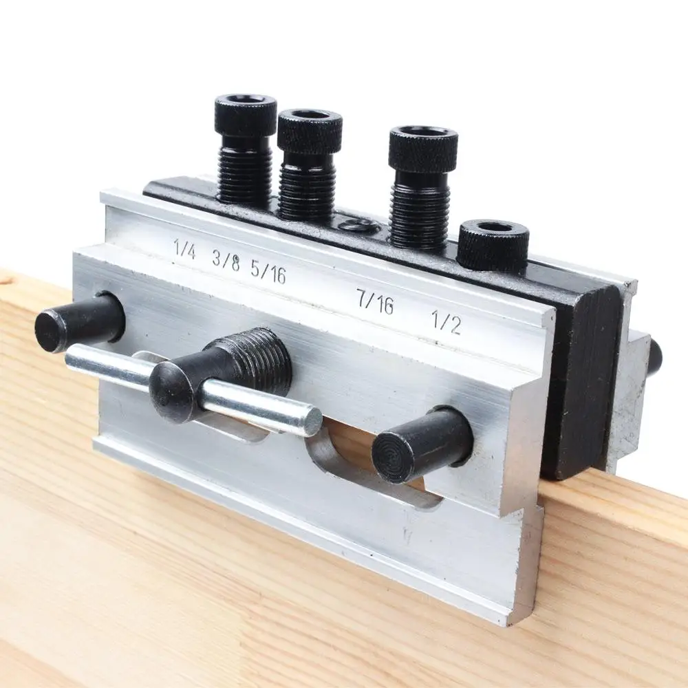 

Woodworking Self Centering Doweling Jig Positioner Aluminum Alloy Dowel Drill Guide Drill Bit Kit Wood Working Carpentry Tools