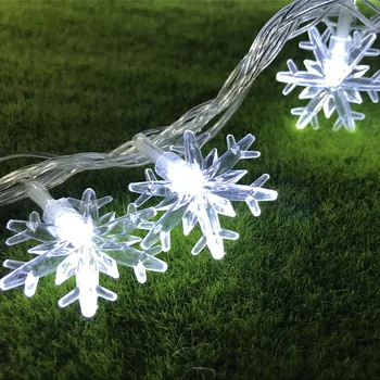 

New Snowflake String Light Battery Powered Twistable Bendable Foldable IP44 Waterproof for Christmas Xmas Festival Home Party
