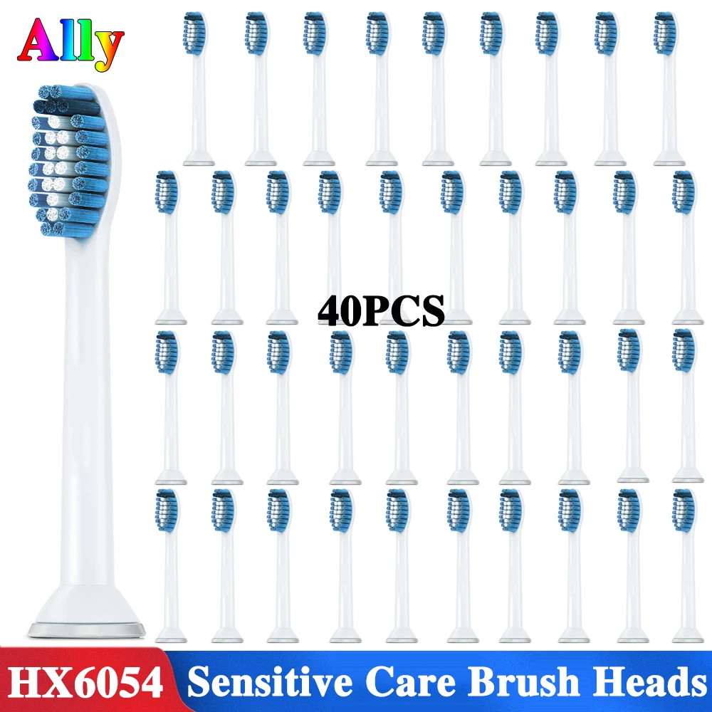 

40PCS Electric toothbrush heads Replacement for philips sonicare HX9332 HX3216 HX6721 HX3226 Sensitive care toothbrush heads