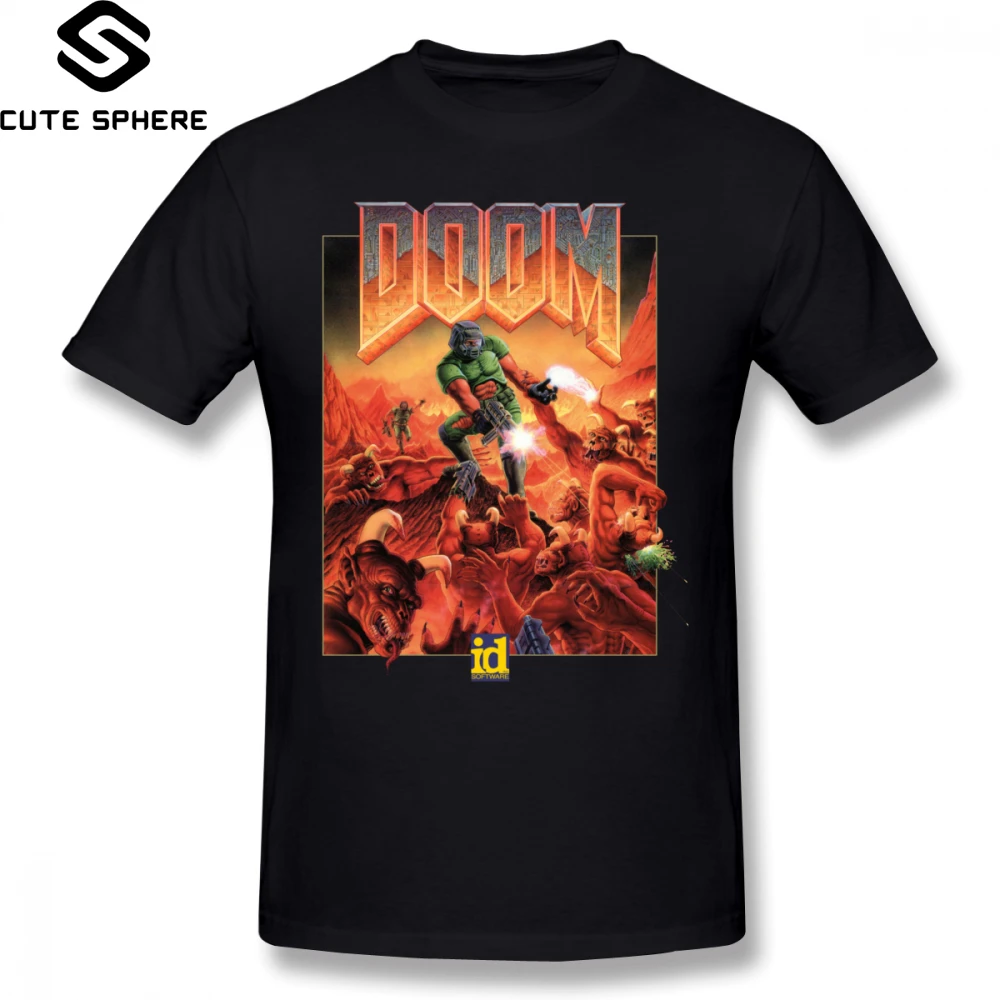 

Wolfenstein T Shirt DOOM CLASSIC COVER T-Shirt Short Sleeves Male Tee Shirt Classic Printed 100 Percent Cotton Fun 5x Tshirt