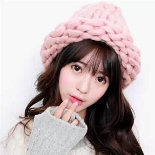 

US 2019 Women NEW Winter Warm Flower Rabbit Fur Beanie Hat Knitted Sweater Caps