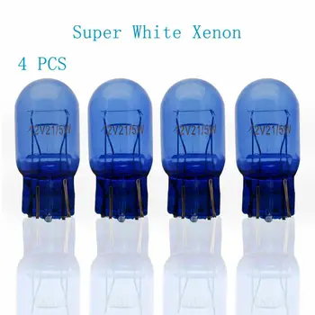 

4X 12V 5W Super White Hid Effect Bulbs W21 T20 580 Dual Filament Sidelight 7443