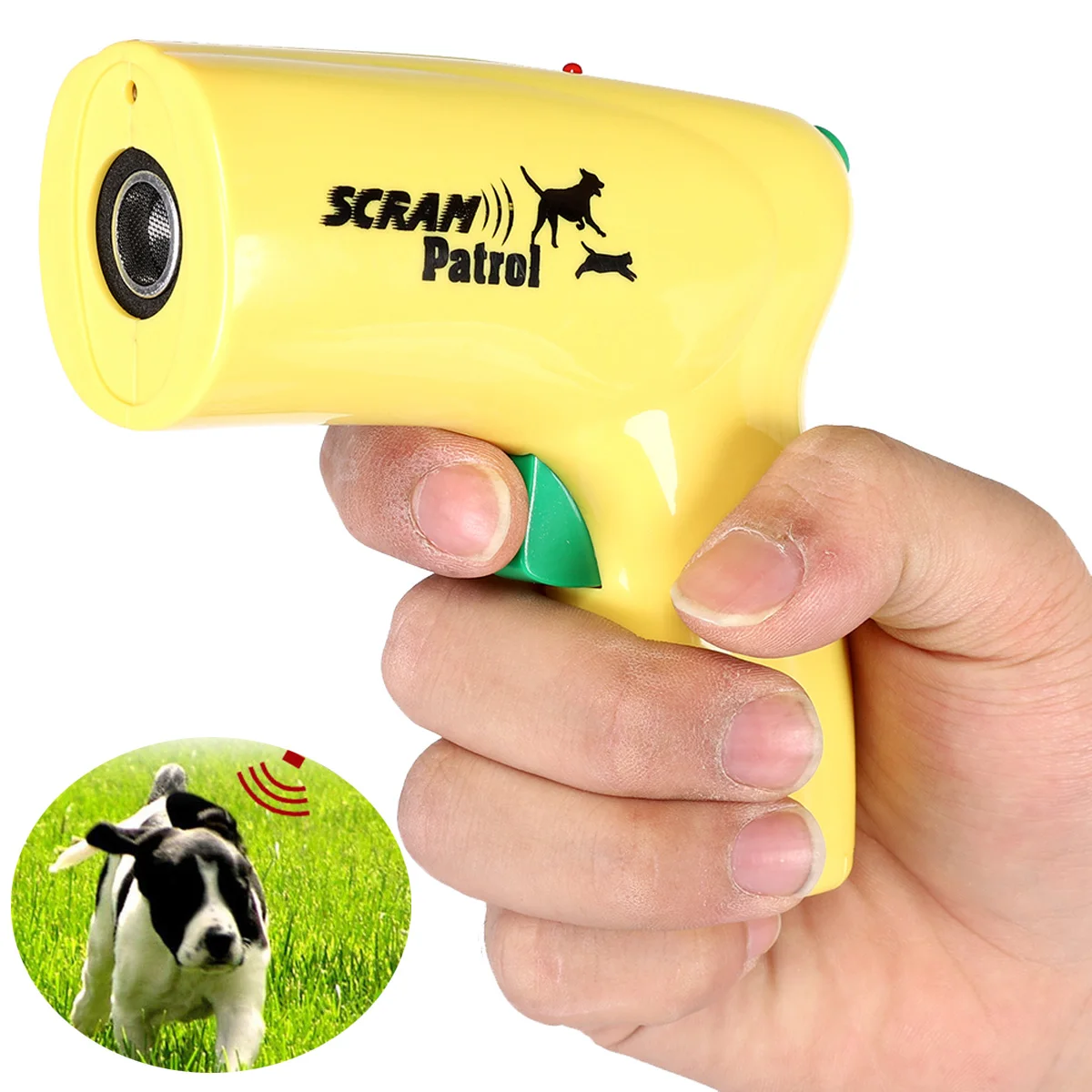 Yellow Ultrasonic Dog Cat Repeller Infrared Laser Chaser Mini Portable Animal Trainer Bark Stop Control Device Pet Supplies | Дом и сад