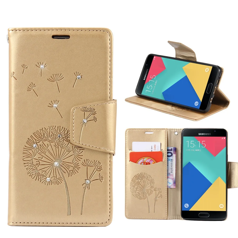 Кожаный чехол для samsung Galaxy S7 край A5 J5 Одуванчик шаблон iPhone 6 6s Bling слот карты Крышка