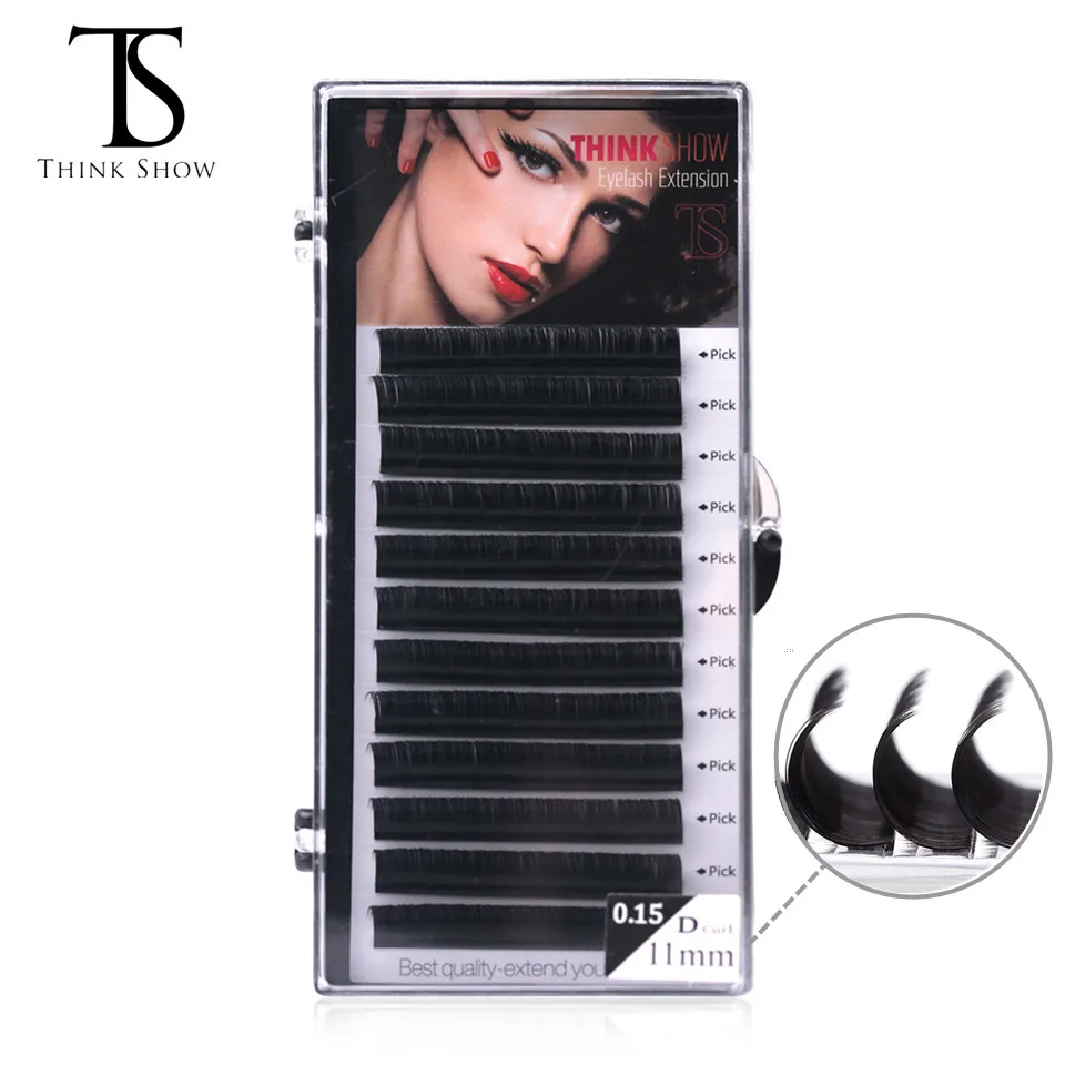 

Handmade 12Rows 8-15mm D Curl Eyelash Extension Lashes Natural False Eyelashes Extension Individual Volume Eyelash Makeup Cilia